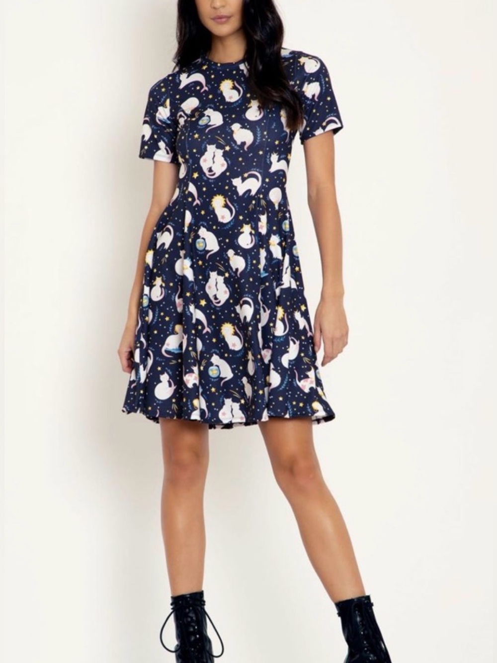Blackmilk Zodiac Cats Longline Evil Tee Dress